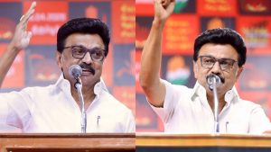 Chief Minister M. K. Stalin addressing a massive public gathering in Mettupalayam regarding the defeat of the delimitation bill in 2026.