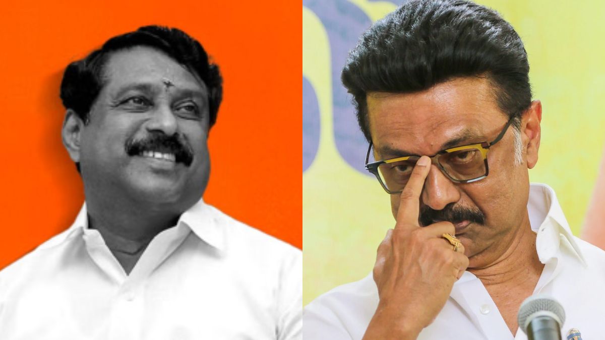 CM MK Stalin at a rally in Sankarankovil and BJP President Nainar Nagendran discussing NDA victory 2026.