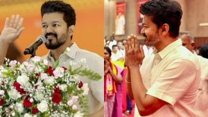 "வேட்பாளர்களுடன் அதிரடி மீட்டிங்!" - ஏப்ரல் 30-ல் சென்னையில் விஜய் முக்கிய ஆலோசனை; தவெக-வின் அடுத்த மூவ் என்ன? TVK President Vijay entering a meeting hall to consult with his party members.
