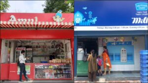 Milk Prices Increased Nationwide: சாமானியர்களுக்கு ஷாக் நியூஸ்; அமுல் மற்றும் மதர் டெய்ரி பால் விலை அதிரடி உயர்வு! Packets of Amul and Mother Dairy milk representing the recent price hike of 2 rupees per liter.