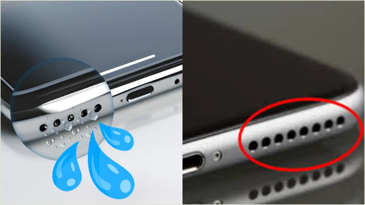 A detailed technical step-by-step layout showing a smartphone tilted downward to expel tiny trapped water particles through its speaker grille holes.