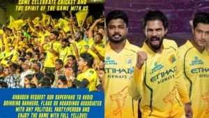 "அன்புடன் ஒரு வேண்டுகோள்!" சேப்பாக்கத்தில் அரசியல் கொடிகள், பேனர்களுக்குத் தடை; ரசிகர்களுக்கு சிஎஸ்கே மேனேஜ்மென்ட் விடுத்த முக்கிய அறிவிப்பு! CSK official advisory notice regarding political flags and banners at Chepauk stadium.