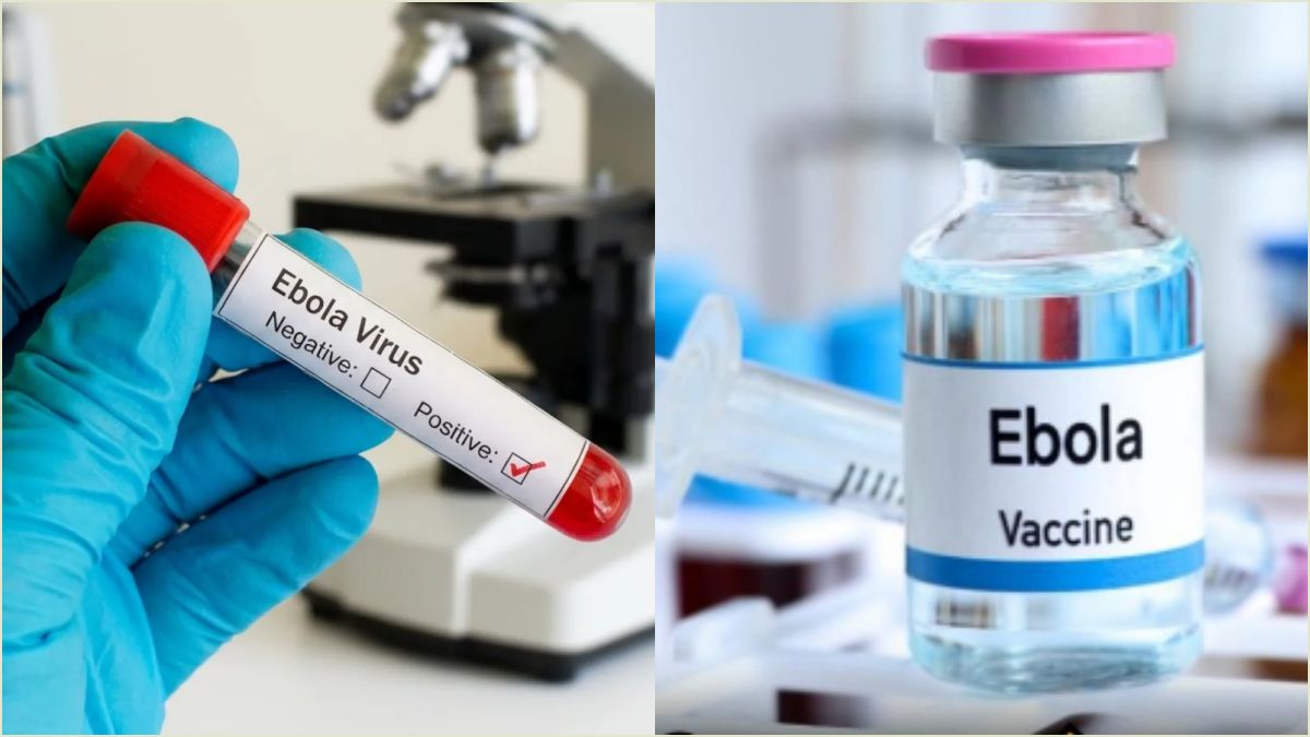 Advanced medical research scientists working inside a premium Russian virology laboratory developing a new vaccine vial for Ebola.