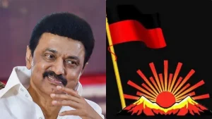 DMK President M.K. Stalin addressing party members at Anna Arivalayam regarding government formation strategy.