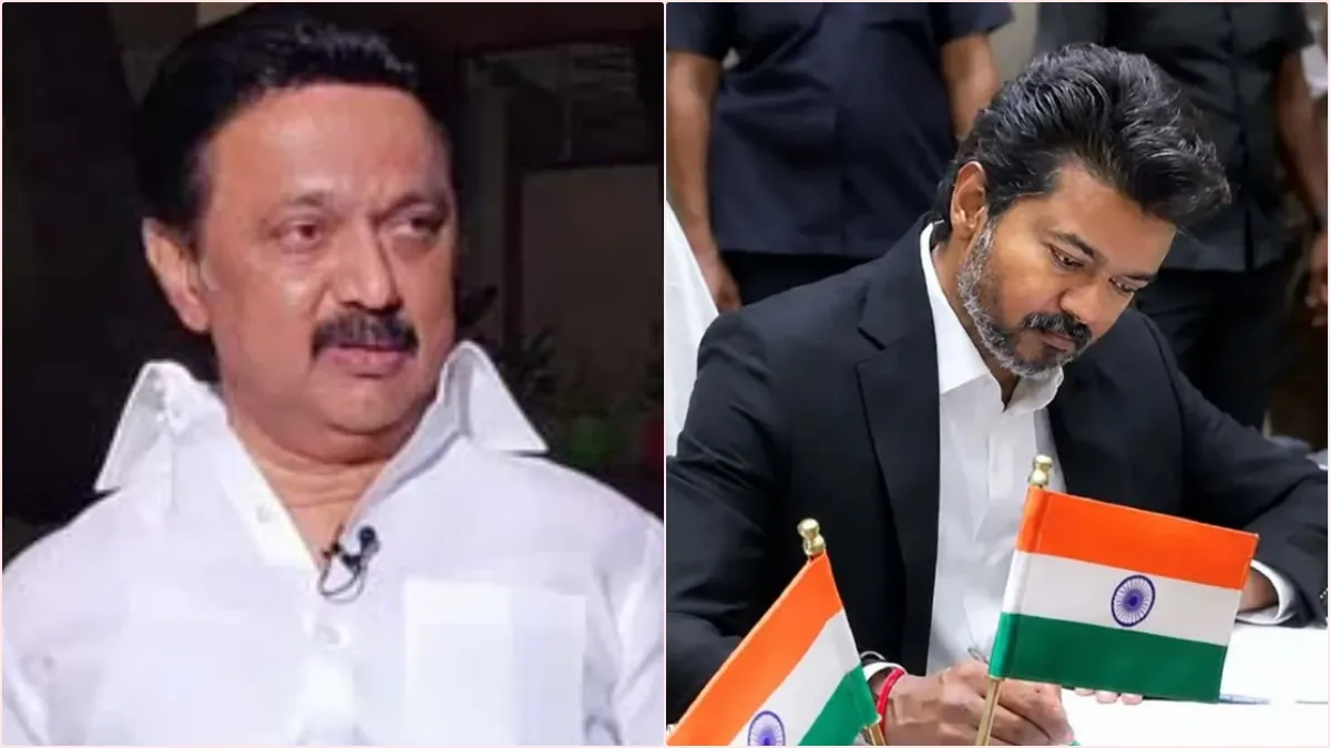 M.K. Stalin's X post replying to CM Vijay's financial allegations.