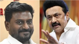 Tamil Nadu School Education Minister Rajmohan speaking aggressively at a press meet, responding to DMK chief MK Stalin's comments.