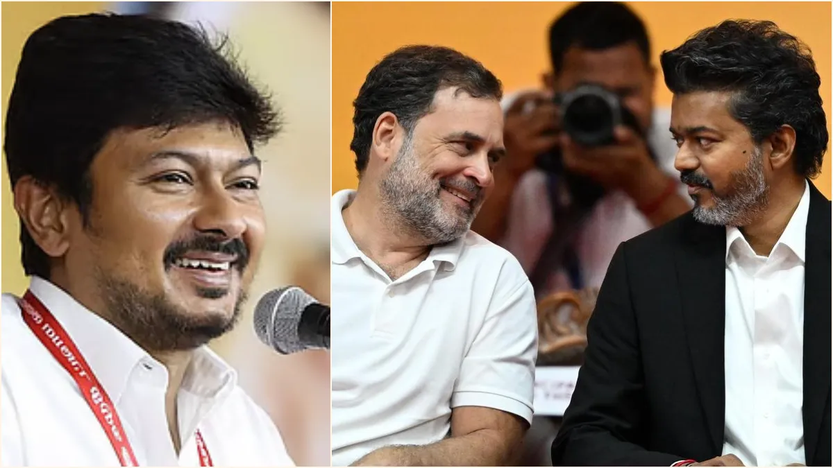 DMK Youth Wing Secretary Udhayanidhi Stalin addressing party organizers and slamming Congress during an executive meeting in Chennai.