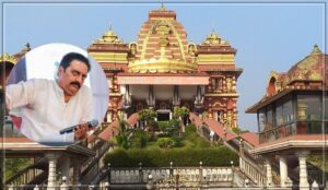 Actor Prakash Raj addressing a tense press conference regarding the alleged Dharmasthala temple controversy amidst heavy media questioning.