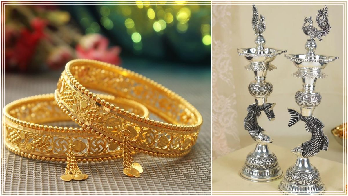 Premium physical gold jewelry items and silver bricks showcasing accurate retail price drops on display.