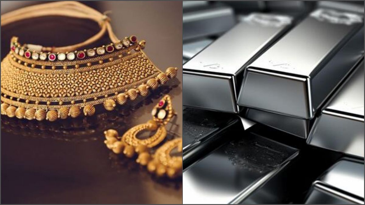 A close-up shot of premium 22-karat gold bars and weighing scales inside a luxury jewelry showroom during a sudden market price hike.