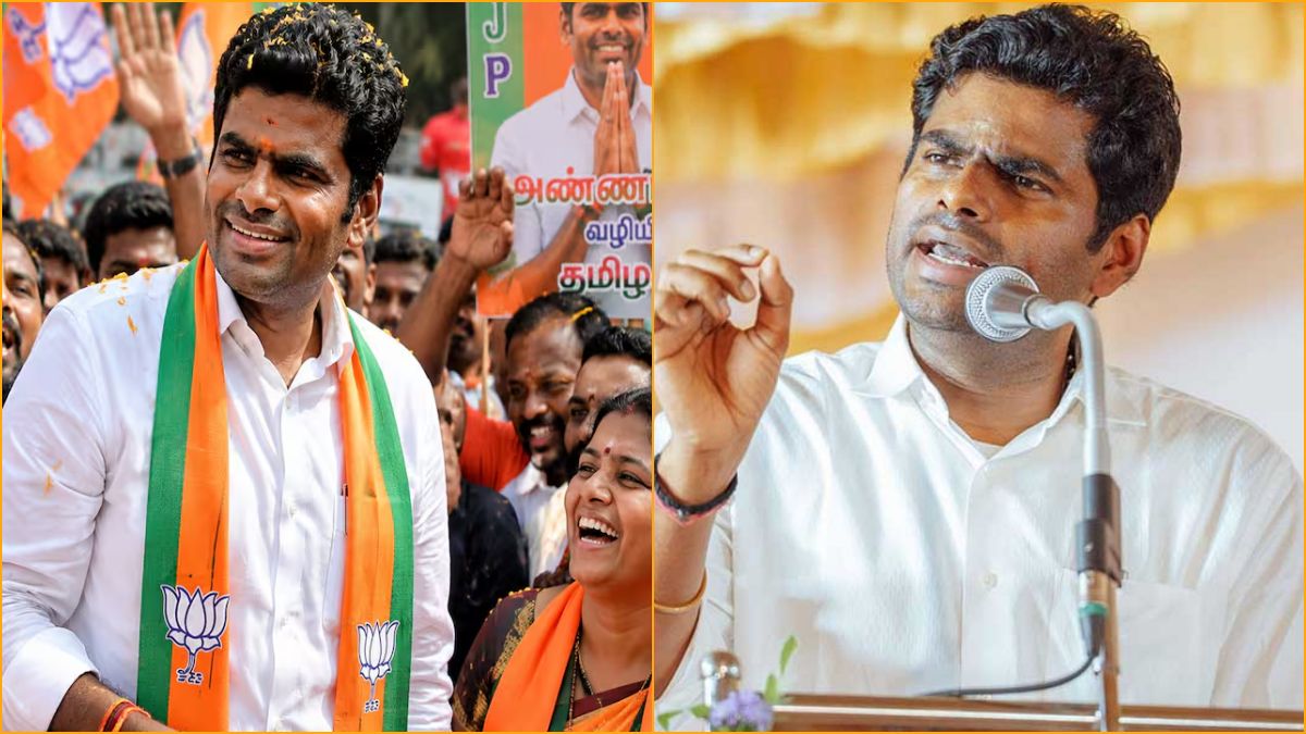 A prominent political leader addressing a packed gathering during a major press conference in Tamil Nadu regarding party structural revisions.