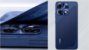 An official promotional banner of Lava Bold N2 5G showcasing its 6000mAh battery indicator, Unisoc T8200 chipset architecture, and 120Hz display layout.
