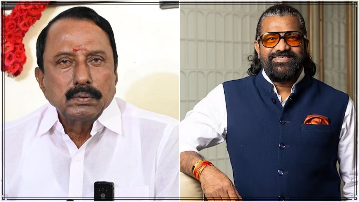 TVK Minister K.A. Sengottaiyan addressing media reporters and defending the government's decision on appointing KVN Productions and Jananayagan producer K. Venkata Narayana as Delhi Special Representative.
