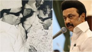 "உதயசூரியன் சின்னத்துல ஜெயிச்சுதான் MGR-ஏ MLA ஆனாரு!" - வானகரத்தில் மு.க.ஸ்டாலின் போட்ட மெகா பிளான்! திணறும் எதிர்க்கட்சிகள்! DMK President M.K. Stalin addressing a massive gathering at Vanagaram with former AIADMK Minister P. Benjamin on the stage.