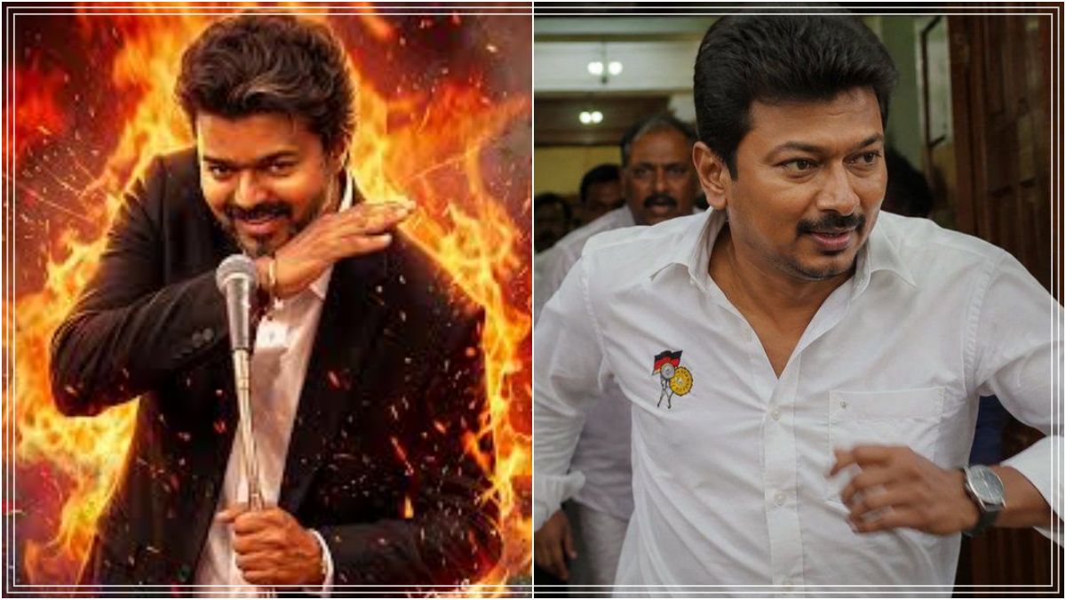 DMK Youth Wing Leader and Opposition Leader Udhayanidhi Stalin speaking aggressively at a party function in Trichy.