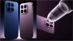 A studio product shot displaying the front and back design of the Xiaomi 17T smartphone showcasing its triple camera setup.