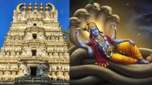 பெருமாள் கோவிலில் நவகிரக சன்னதி இல்லாததன் ஆழமான பக்தி மற்றும் ஆன்மீக தத்துவத்தை விளக்கும் படம்.