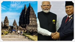 இந்தோனேசியாவில் வரலாற்றுத் திருப்புமுனை! 1000 ஆண்டுகள் பழமையான பிரம்பனன் சிவன் கோயிலை புனரமைக்கும் பணியை தொடங்கி வைத்தார் PM மோடி! The majestic architectural towers of the historic Prambanan Shiva temple in Yogyakarta, Indonesia.