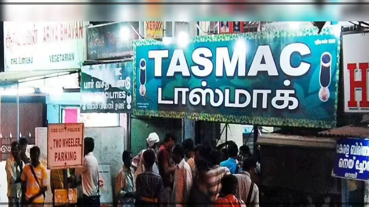 டாஸ்மாக் கடை மற்றும் பார்களுக்குப் பூட்டு போடுவது போன்ற எச்சரிக்கை கார்ட்டூன் / செய்திப் படம்.