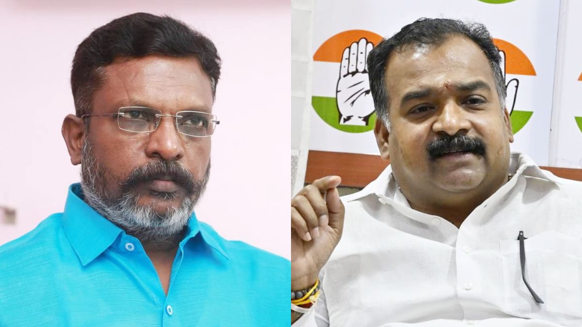 தவெக கூட்டணி மற்றும் அமைச்சரவை விவகாரம் குறித்துப் பேட்டி அளிக்கும் தொல். திருமாவளவன் மற்றும் மாணிக்கம் தாகூர் ஆகியோரின் புகைப்படத் தொகுப்பு.