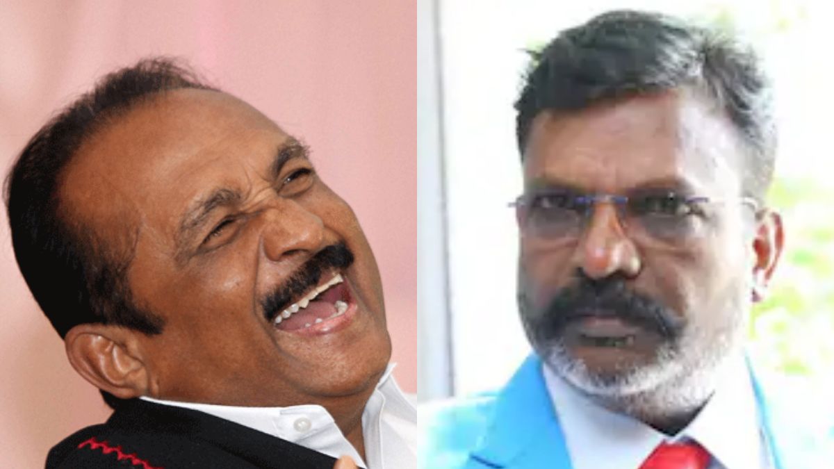 தமிழக அரசியல் தலைவர்கள் செய்தியாளர் சந்திப்பில் தீவிரமாகப் பேசும் காட்சி.