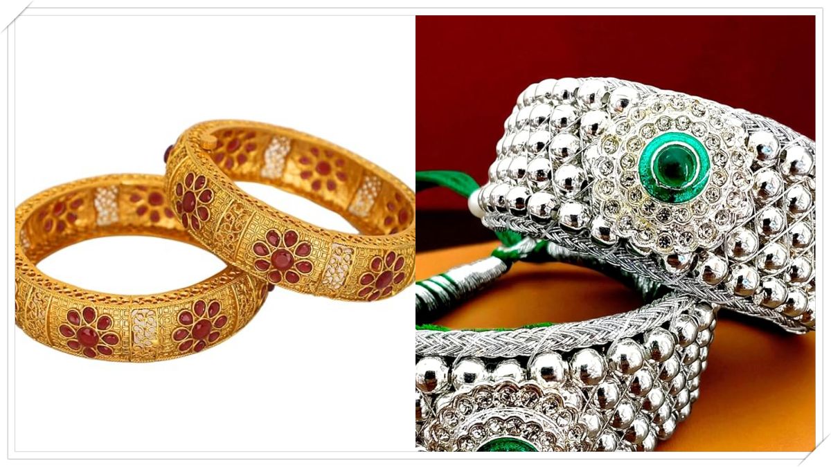 Latest gold jewelry and silver bars displayed with live daily price market tickers.