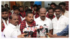 TVK functionary interview criticizing DMK's staged party joining drama.