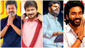 News image of Thalapathy Vijay, Annamalai, and Actor Dhanush Tamil Nadu political rivalry