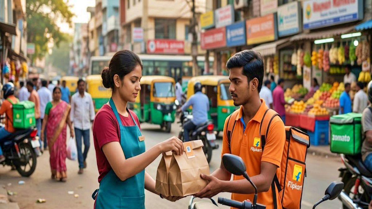 பெங்களூரு நகரில் ஆன்லைன் உணவு விநியோக சேவை மற்றும் பிளிப்கார்ட் நிறுவனத்தின் புதிய முயற்சி.
