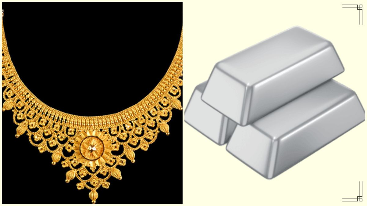Gold jewelry and silver coins on display for August 4, 2026 Chennai daily rate update
