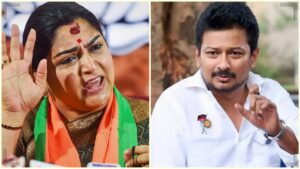 BJP leader and actor Khushbu Sundar who condemned Udhayanidhi Stalin over his speech
