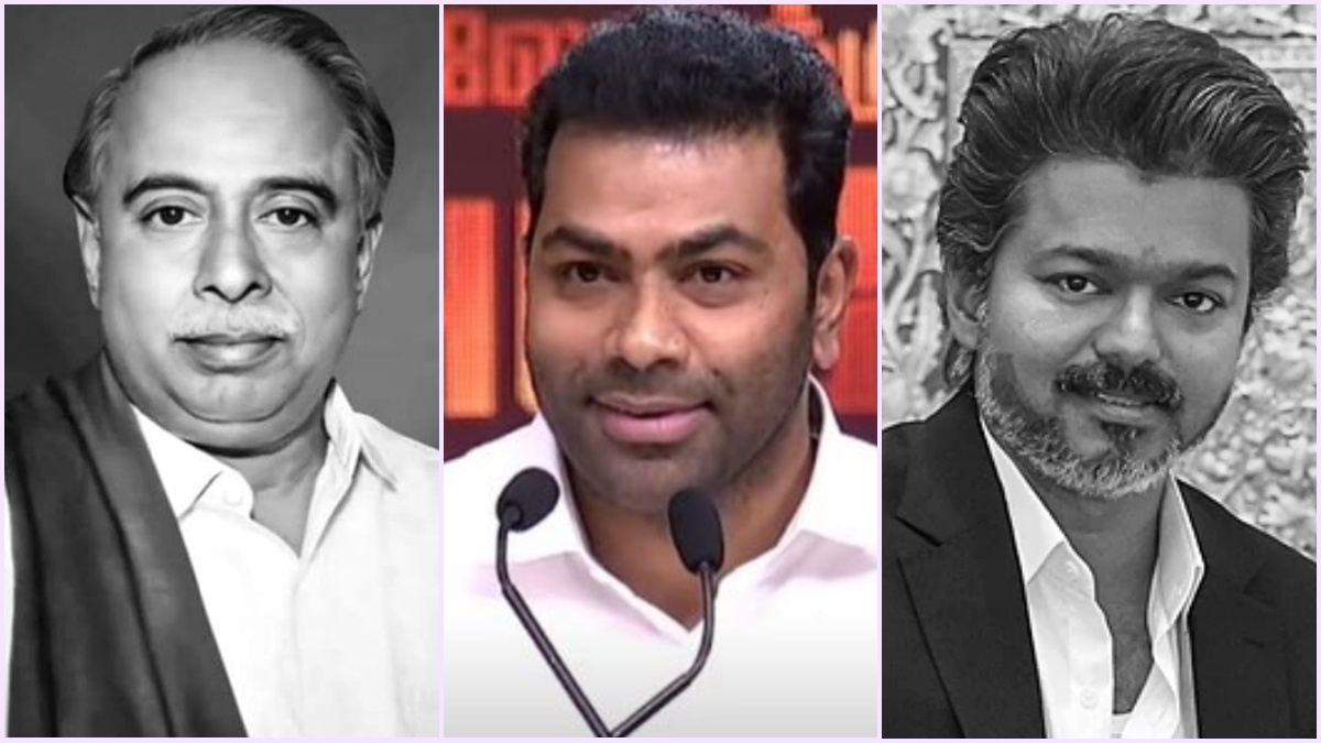 சட்டப்பேரவையில் 1967 அரசியல் வரலாற்றை சுட்டிக்காட்டி உரையாற்றும் அமைச்சர் ஆதவ் அர்ஜூனா.
