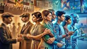 வெவ்வேறு தலைமுறை இளைஞர்கள் மற்றும் சர்வதேச சமூகவியல் வரைபடக் காட்சி.
