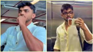 வேலையே இல்லாம சம்பளம் வாங்குறீங்களா? ஆபத்து தான்! புனே இளைஞரின் வைரல் வீடியோ! கார்ப்பரேட் அலுவலக சூழலில் சிந்திக்கும் இளைஞரின் காட்சி.
