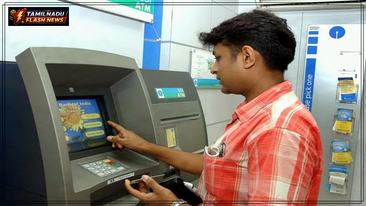 Illustrative photo of an SBI ATM transaction explaining revised cash withdrawal fees.