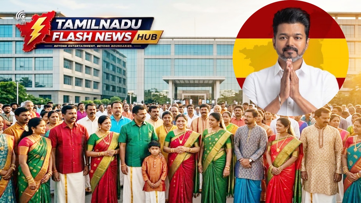 தமிழக அரசு மற்றும் விஜய் ஆட்சியின் பண்டிகைகால சலுகைகள் குறித்த மக்களின் எதிர்பார்ப்பை விளக்கும் படம்.