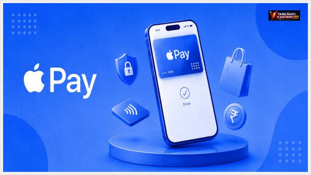 News banner representing the upcoming Apple Pay launch in India with UPI support.
