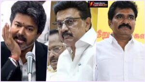 சட்டப்பேரவையில் வெடித்த 'மிசா' சர்ச்சை! அமைச்சர் நிர்மல் குமார் கிளப்பிய புதிய புயல் - முழு விவரம்! Legislative Assembly visual depicting heated political debate on Emergency-era arrests.