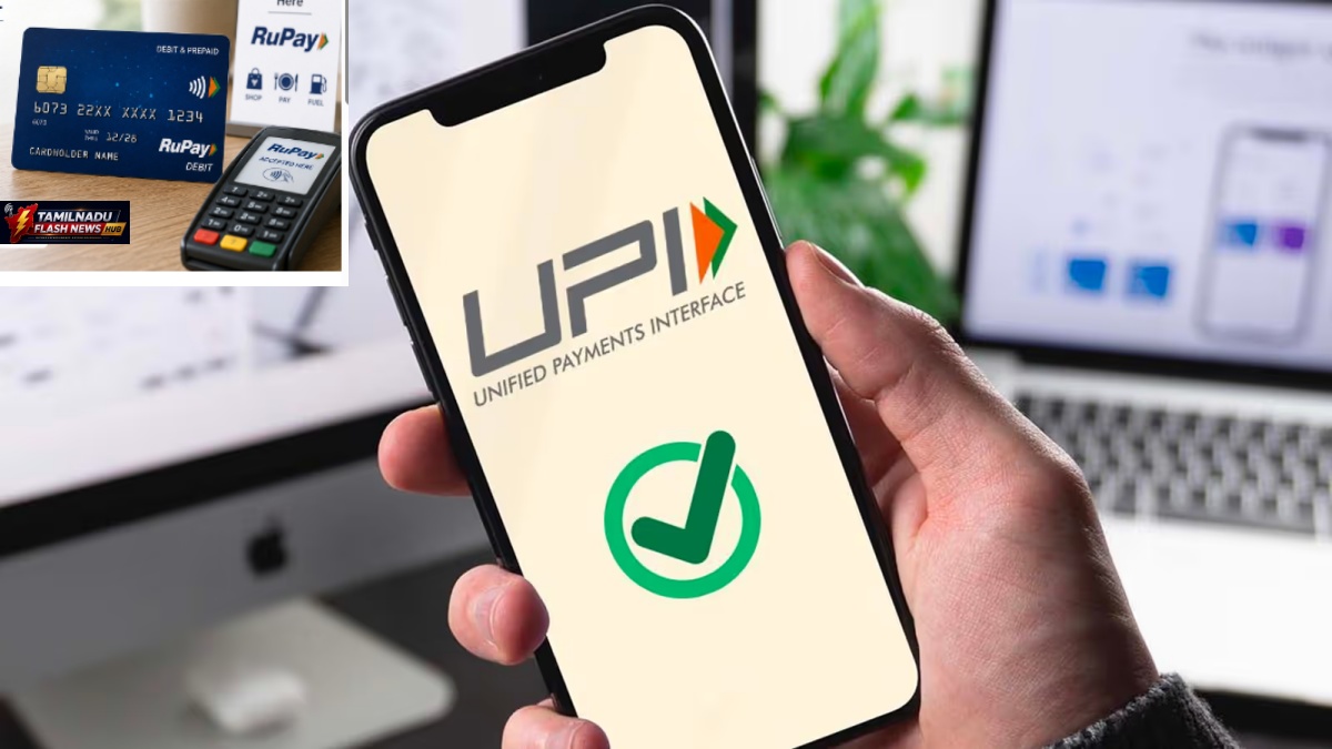 A person initiating a smartphone digital UPI payment.