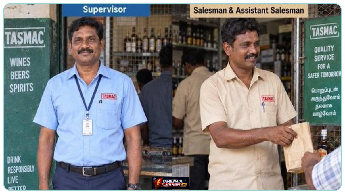 Visual representation of the new uniform policy for TASMAC retail outlet employees in Tamil Nadu.