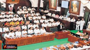 Public observing the Tamil Nadu Legislative Assembly proceedings from the visitor gallery.